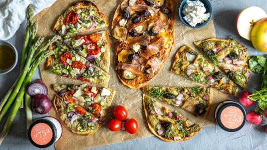 Flammkuchen mit dreierlei Pesto