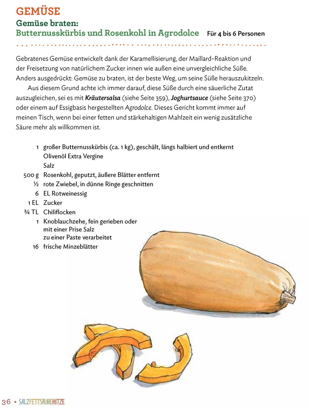 Teller mit Karotten und Rote Bete, Rosmarin und einer Prise Salz Fett Säure Hitze obendrauf.