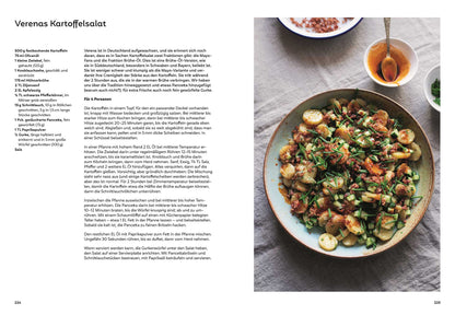 Schüssel Kartoffelsalat mit Kräutern neben einem Ottolenghi Geschenkset Comfort.