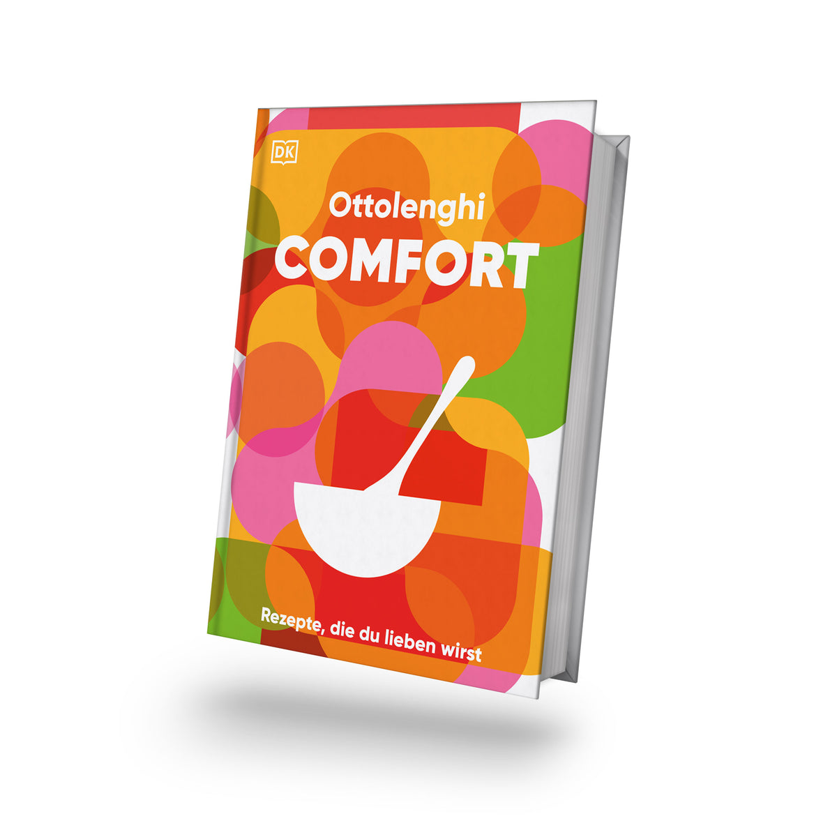 Bunte Kreise und eine weiße Schüssel als Illustration auf dem Ottolenghi Geschenkset Comfort.